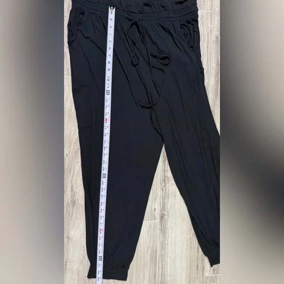 Express Black Sleeveless Drawstring Jumpsuit - Picture 9 of 12